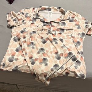 Disney Short Sleeve Pajama Set with Water Color Style Mickey Mouse Design